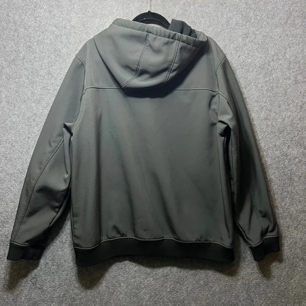 Reebok Men's XL Gray Softshell Fleece Lined‎ Hooded Zip Jacket Activewear